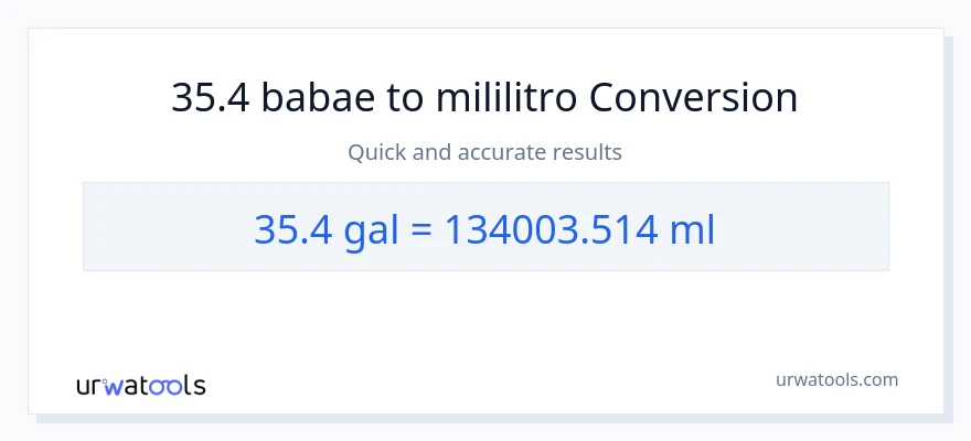 35.4 Mga galon patungong mga mililitro na conversion