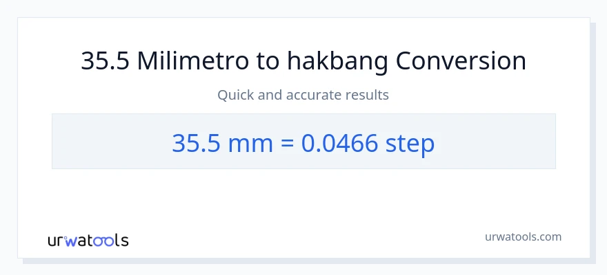 35.5 milimetro patungong mga hakbang na conversion