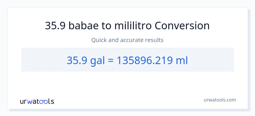 35.9 Mga galon patungong mga mililitro na conversion