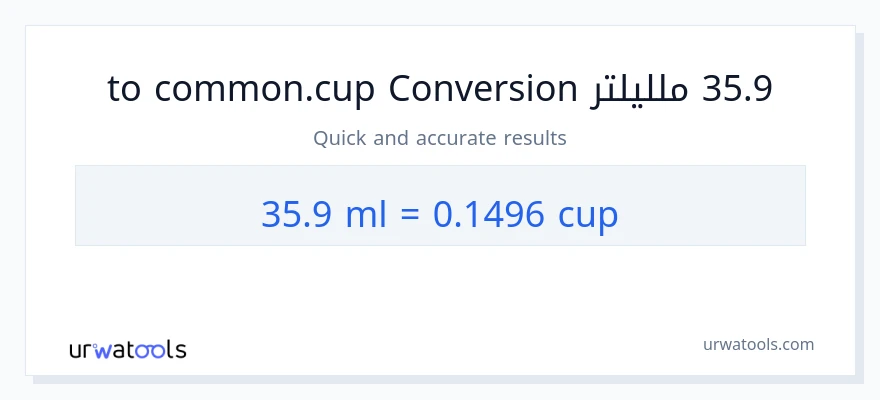 التحويل من 35.9 ملليلتر إلى أكواب