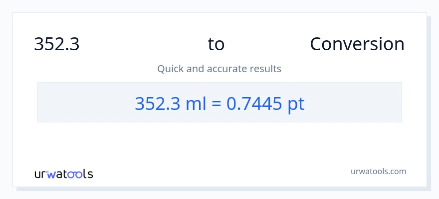 352.3 మిల్లీలీటర్లు నుండి Pints కు మార్పిడి