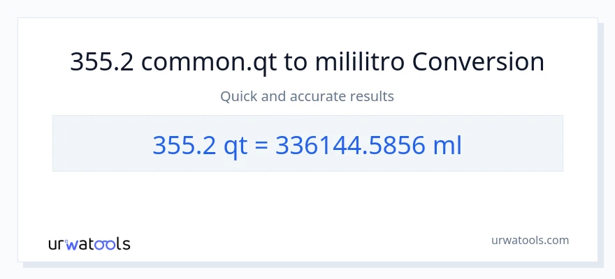 355.2 Quarts patungong mga mililitro na conversion