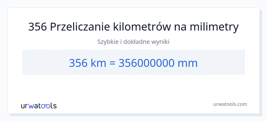 Konwersja 356 kilometrów do milimetry