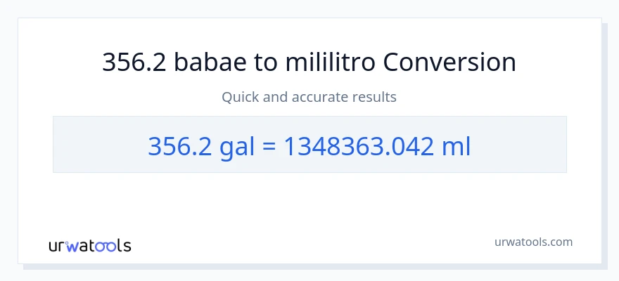 356.2 Mga galon patungong mga mililitro na conversion