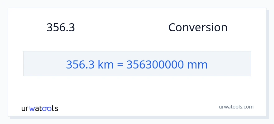 การแปลง 356.3 กิโลเมตร เป็น มิลลิเมตร