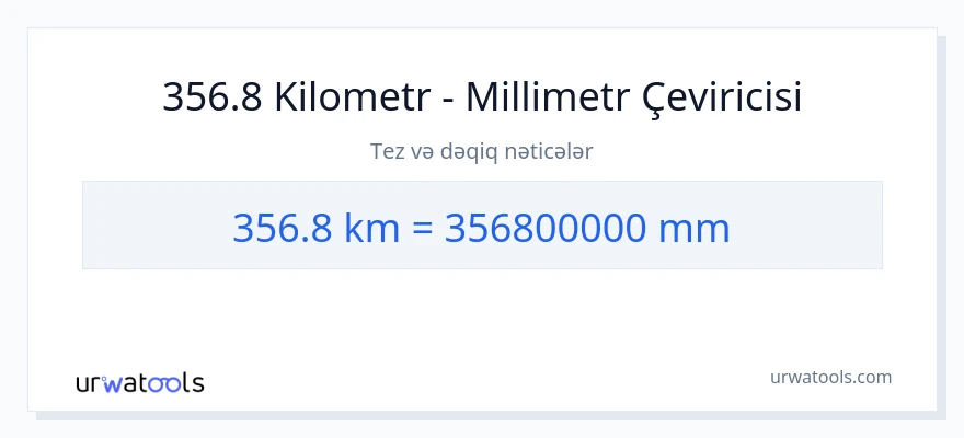 356.8 kilometr-dən millimetr-ə çevrilmə