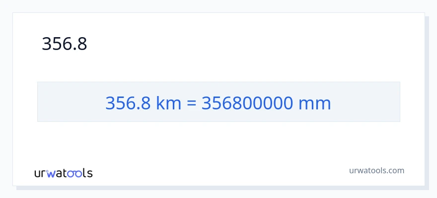 356.8 কিলোমিটার থেকে মিলিমিটার রূপান্তর