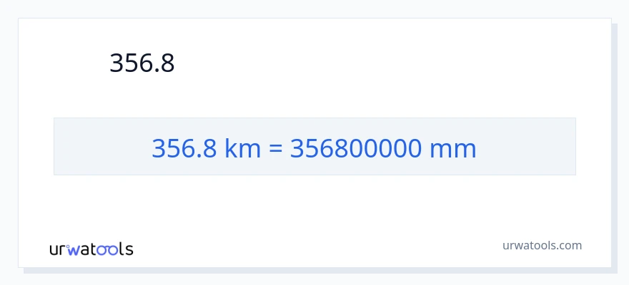 356.8 કિલોમીટર થી મિલીમીટર રૂપાંતર