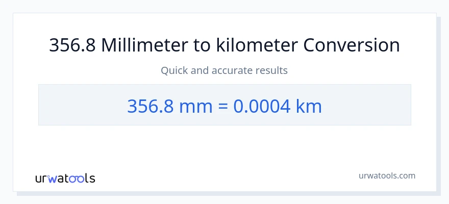 356.8 millimeters to Kilometers conversion