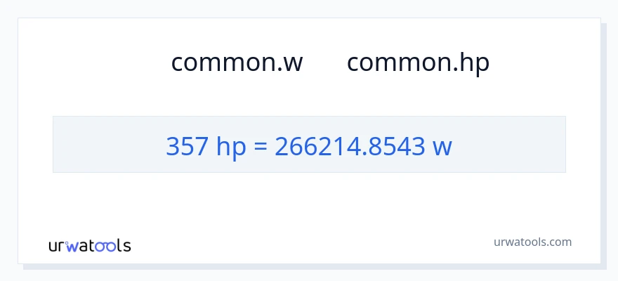 تبدیل 357 اسب بخار به وات