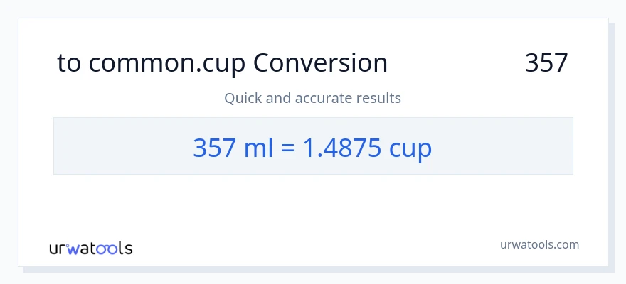 تبدیل 357 میلی‌لیتر به فنجان‌ها