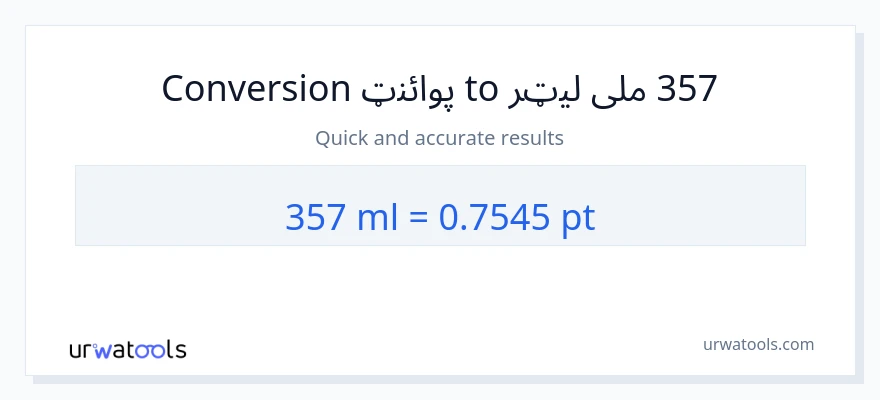 357 ملی لیټرونه ته Pints بدلون