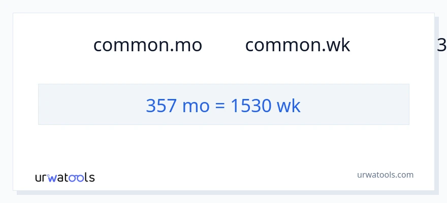 การแปลง 357 หลายเดือน เป็น สัปดาห์