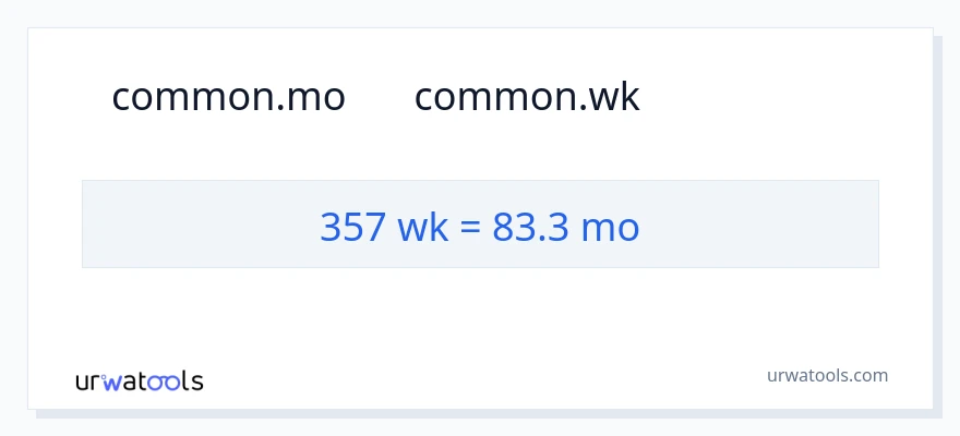 تبدیل 357 هفته‌ها به ماه‌ها