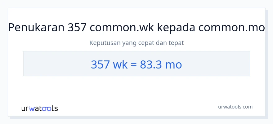 357 Weeks to Months conversion