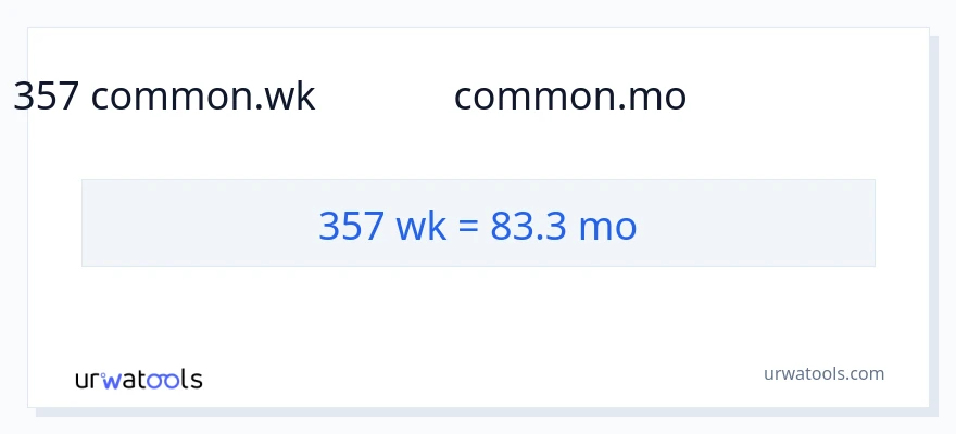 357 వారాలు నుండి నెలలు కు మార్పిడి