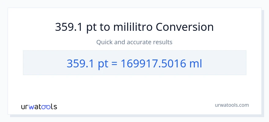 359.1 Pints patungong mga mililitro na conversion