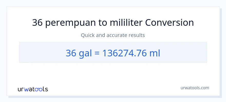 Penukaran 36 Galon kepada mililiter