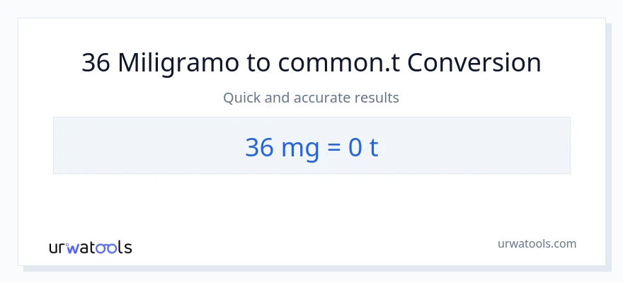 36 miligramo patungong Ts na conversion
