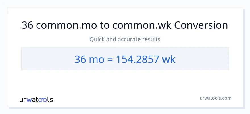36 મહિનાઓ થી અઠવાડિયા રૂપાંતર