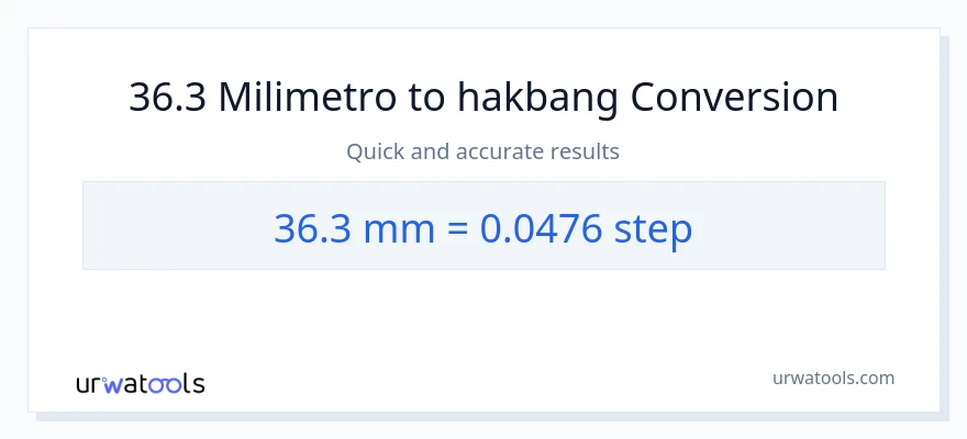 36.3 milimetro patungong mga hakbang na conversion