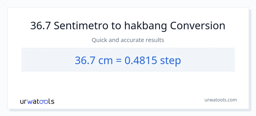 36.7 Mga Sentimetro patungong mga hakbang na conversion