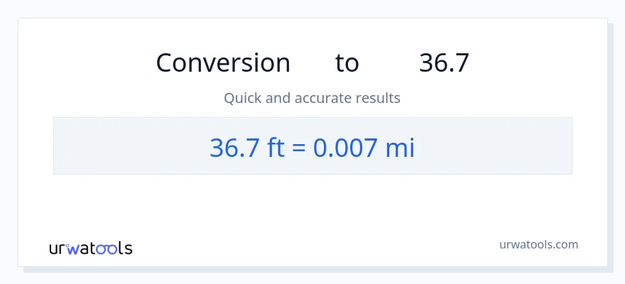 تبدیل 36.7 پاها به مایل