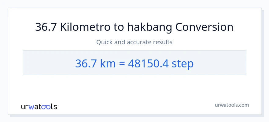 36.7 Kilometro patungong mga hakbang na conversion