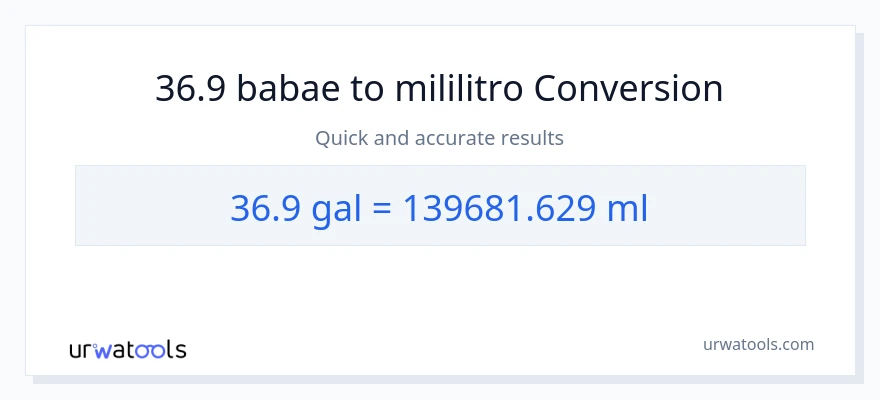 36.9 Mga galon patungong mga mililitro na conversion