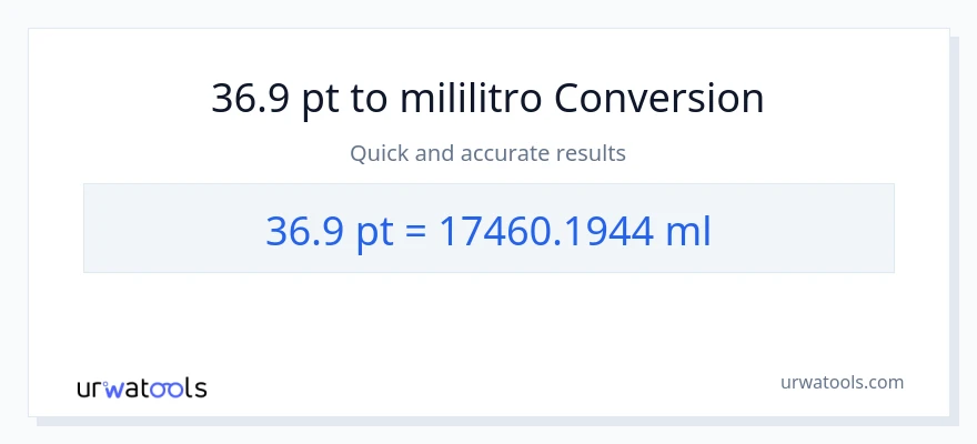36.9 Pints patungong mga mililitro na conversion