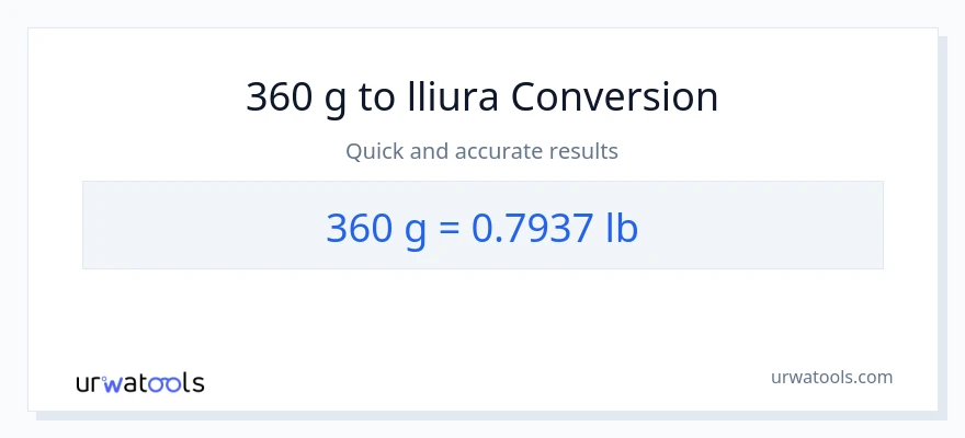 Conversió de 360 Grams a Lbs