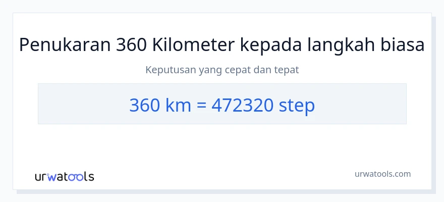 360 Kilometers to steps conversion