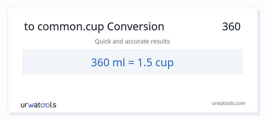 تبدیل 360 میلی‌لیتر به فنجان‌ها