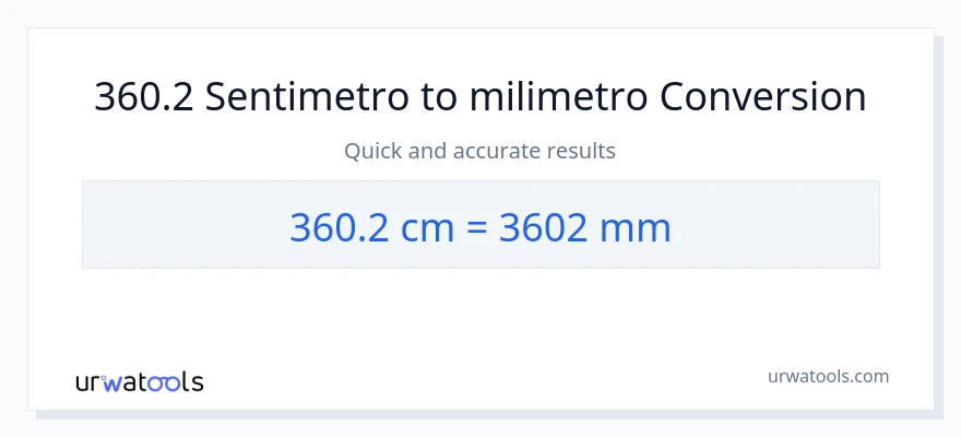 360.2 Mga Sentimetro patungong milimetro na conversion