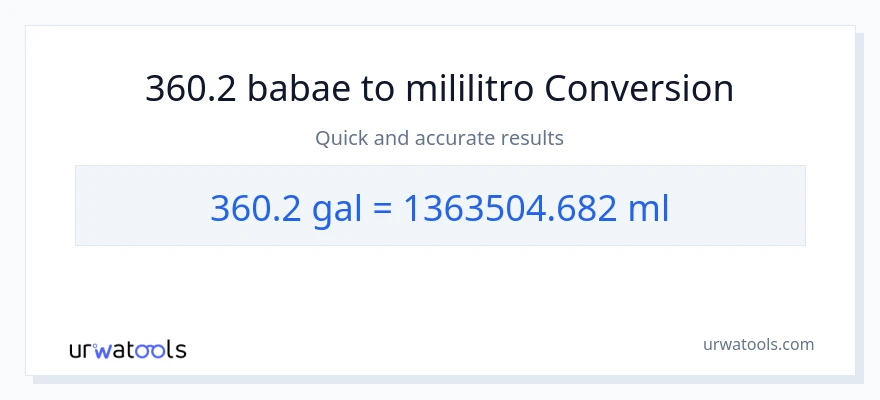 360.2 Mga galon patungong mga mililitro na conversion