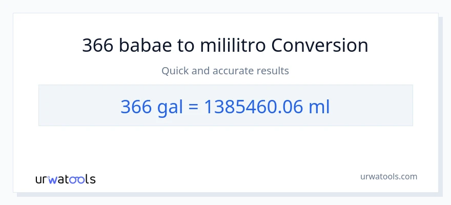 366 Mga galon patungong mga mililitro na conversion
