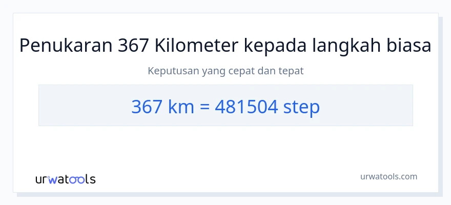 367 Kilometer to steps conversion