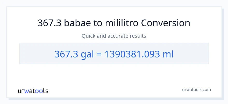 367.3 Mga galon patungong mga mililitro na conversion