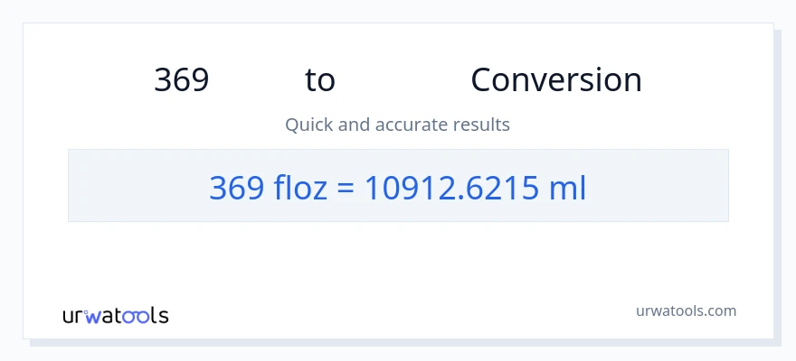 การแปลง 369 ออนซ์ของเหลว เป็น มิลลิลิตร