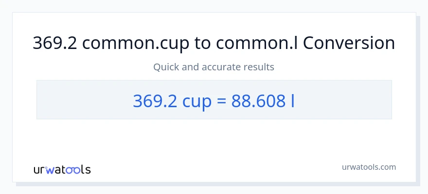 Conversie 369.2 cupe la Liters