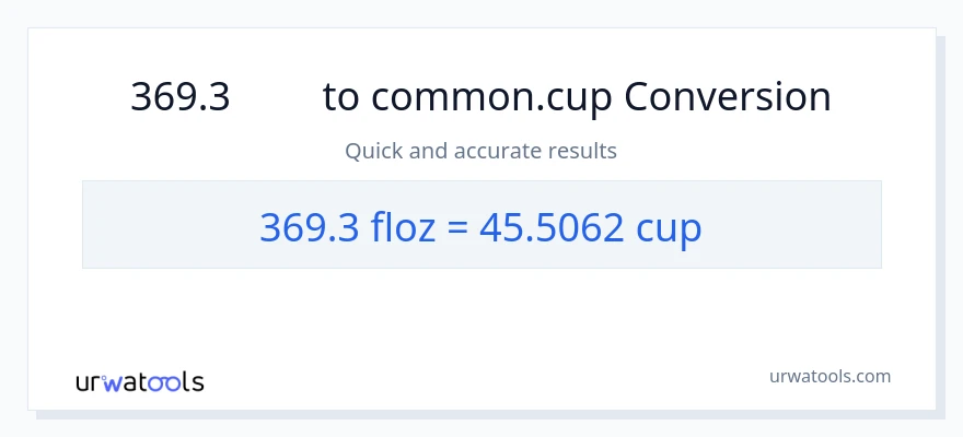 369.3 液量オンス から カップ への変換