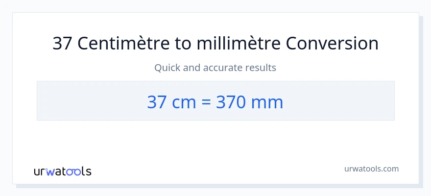 Conversion 37 Centimètres vers millimètres
