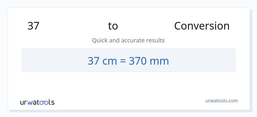 37 સેન્ટીમીટર થી મિલીમીટર રૂપાંતર