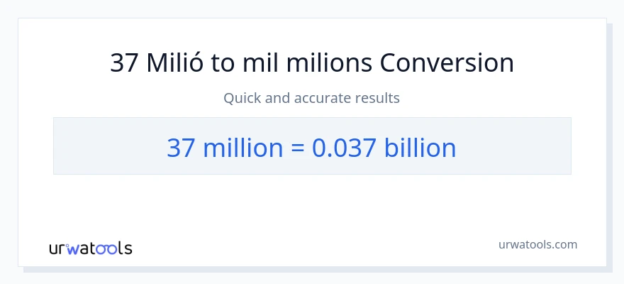 Conversió de 37 milions a milers de milions