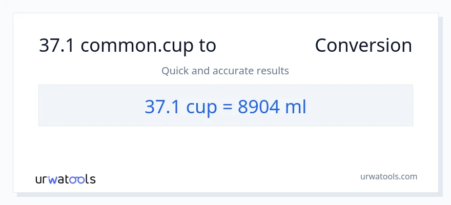 تبدیل 37.1 فنجان‌ها به میلی‌لیتر