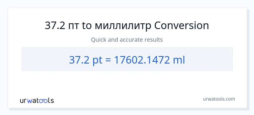 37.2 Pints в миллилитры преобразование