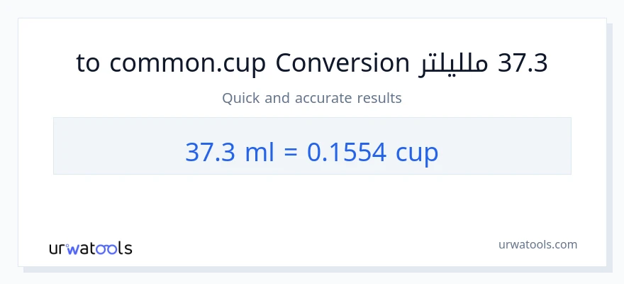 التحويل من 37.3 ملليلتر إلى أكواب