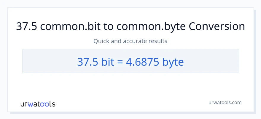 37.5 Bits patungong Bytes na conversion