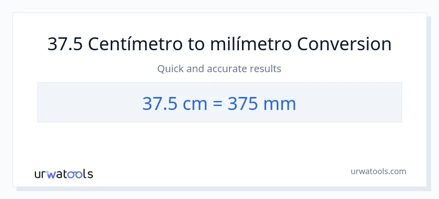 Conversão de 37.5 Centímetros para milímetros