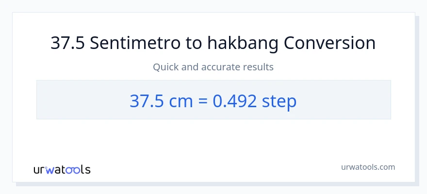 37.5 Mga Sentimetro patungong mga hakbang na conversion